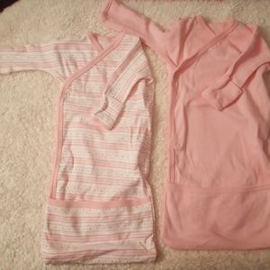 Koalababy preemie 2pk kimono sleeper, pink